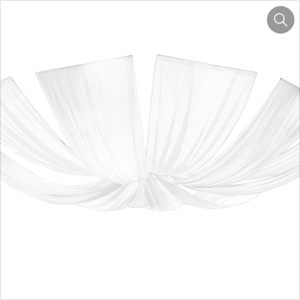 Ceiling drape kit hoop center with sheer flat panels – event-ceiling